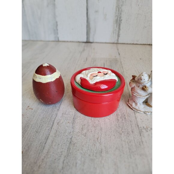 Vintage Santa Claus angel figure trinket box home decor figure set - Picture 5 of 8
